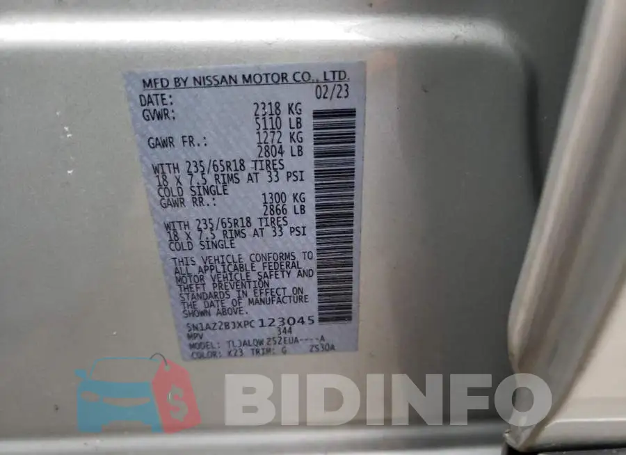 5N1AZ2BJXPC123045 Photo# 12