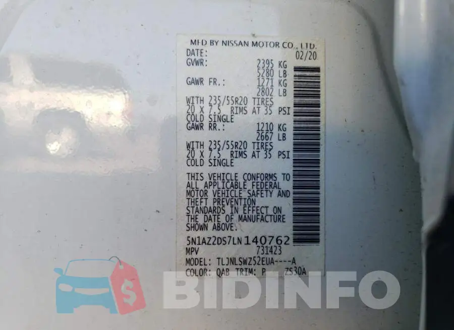 5N1AZ2DS7LN140762 Photo# 13