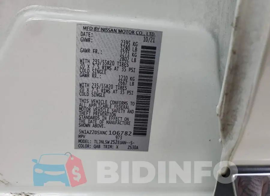 5N1AZ2DSXNC106782 Photo# 12