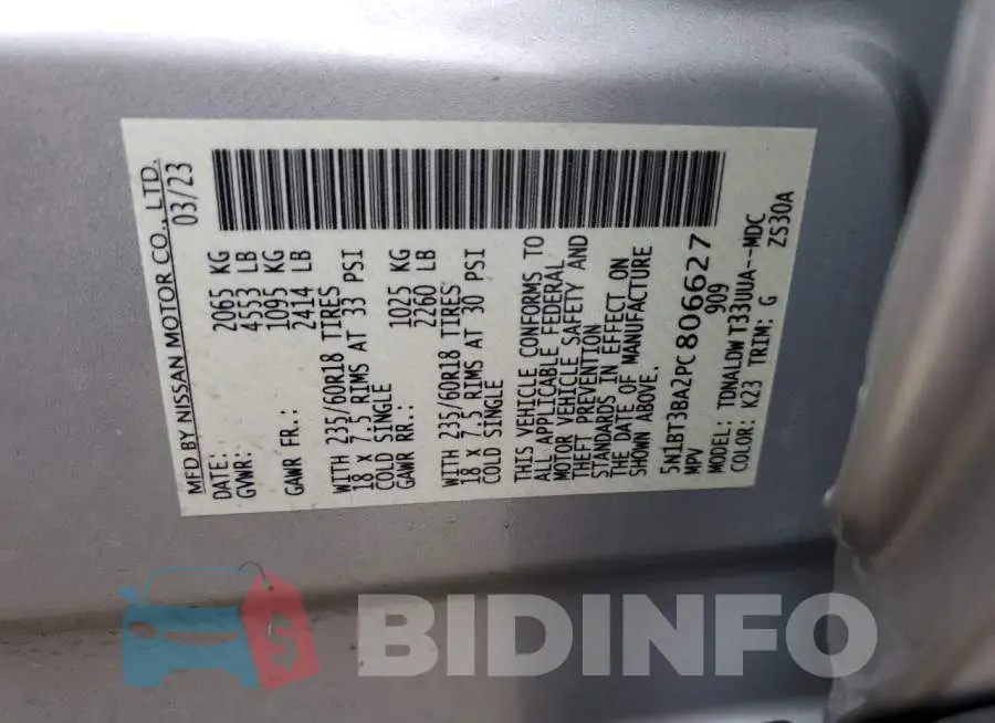 5N1BT3BA2PC806627 Photo# 12