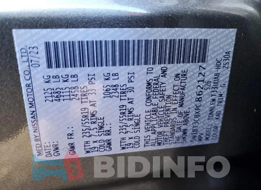 5N1BT3CBXPC862127 Photo# 13