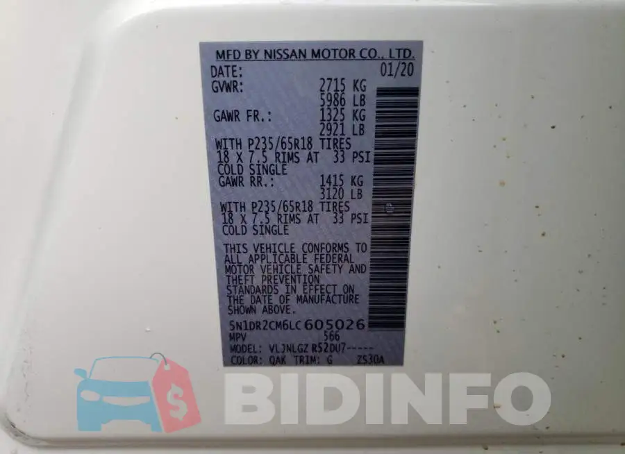 5N1DR2CM6LC605026 Photo# 13