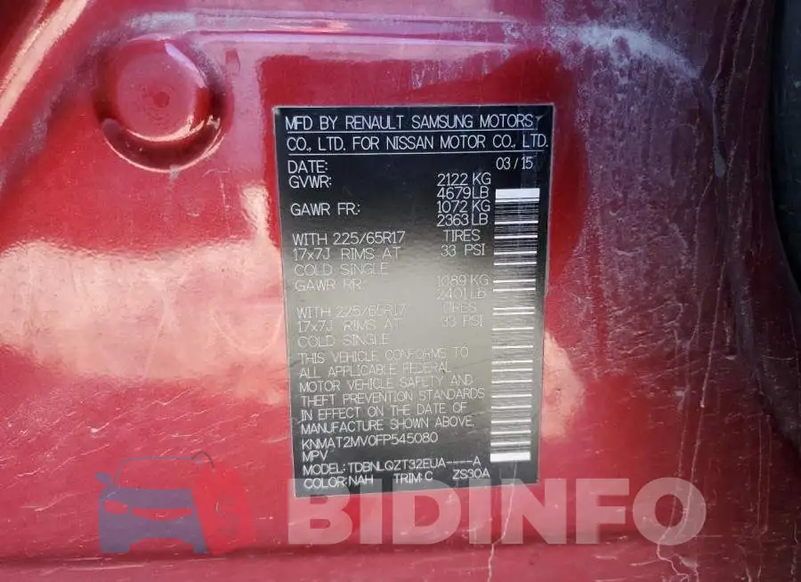KNMAT2MV0FP545080 Photo# 12
