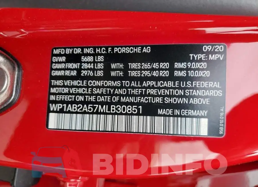 WP1AB2A57MLB30851 Photo# 13