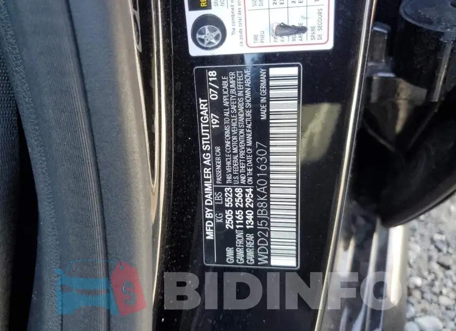 WDD2J5JB8KA016307 Photo# 13