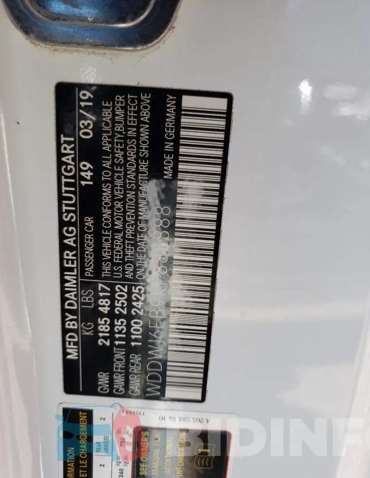 WDDWJ6EB9KF885888 Photo# 12