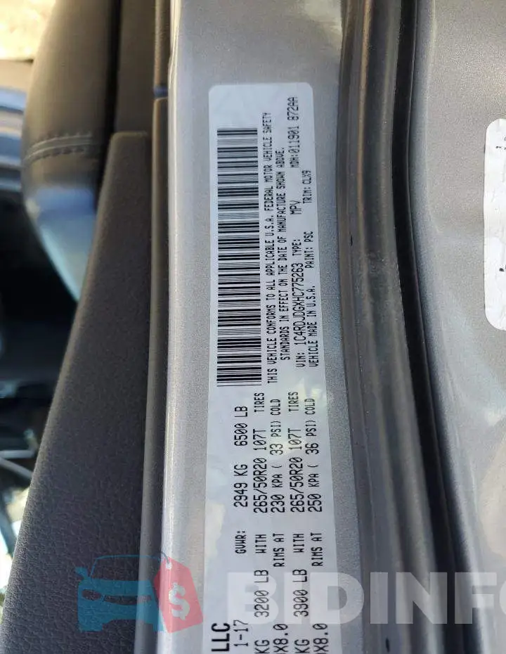 1C4RDJDGXHC775263 Photo# 13
