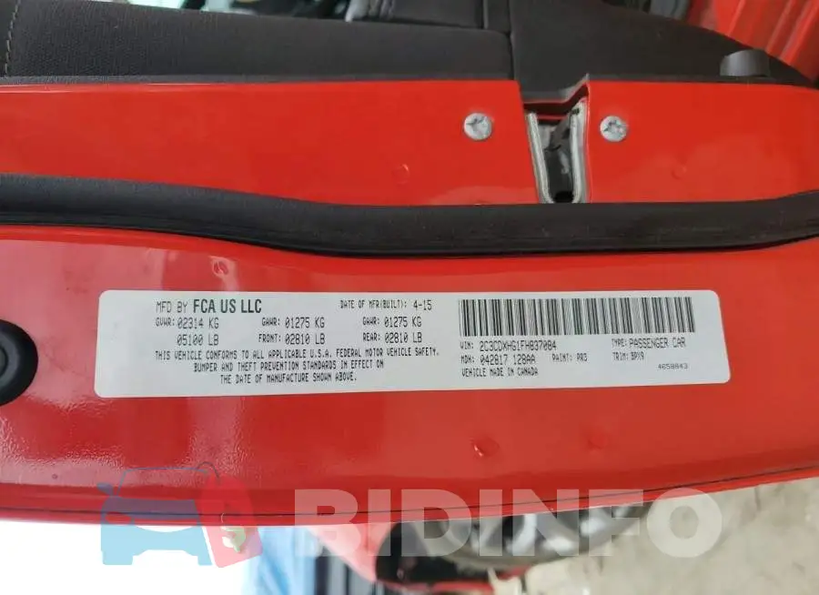 2C3CDXHG1FH837084 Photo# 12