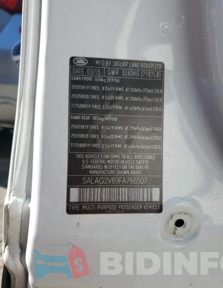SALAG2V69FA766507 Photo# 12