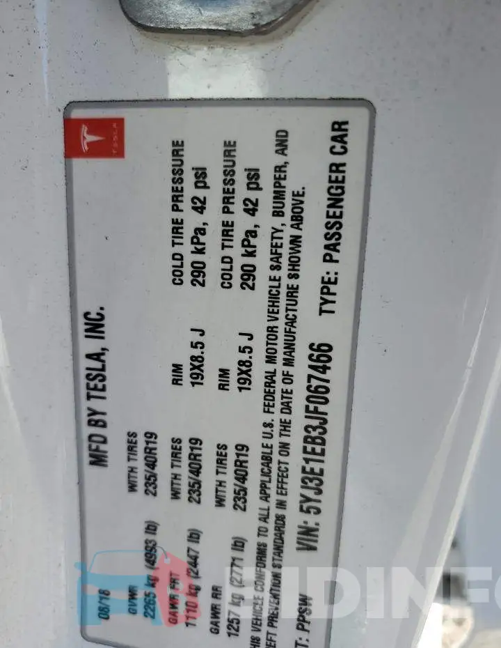 5YJ3E1EB3JF067466 Photo# 12