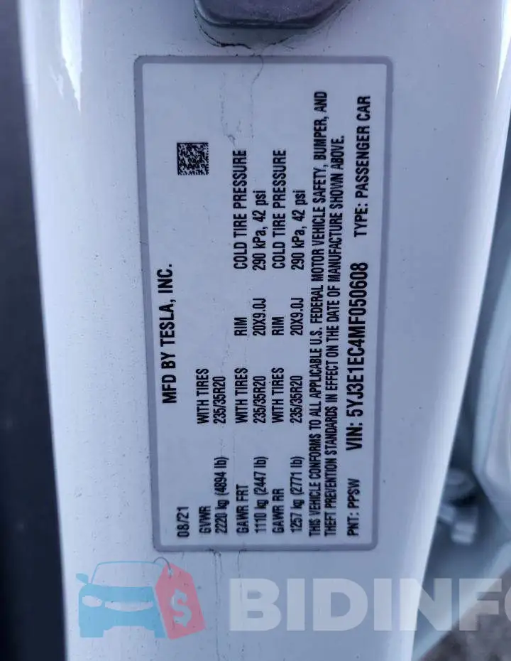 5YJ3E1EC4MF050608 Photo# 13
