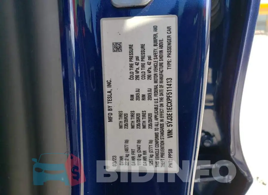 5YJ3E1ECXPF511413 Photo# 12