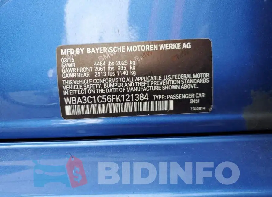 WBA3C1C56FK121384 Photo# 12