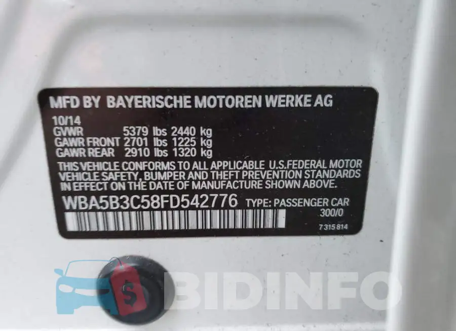 WBA5B3C58FD542776 Photo# 12