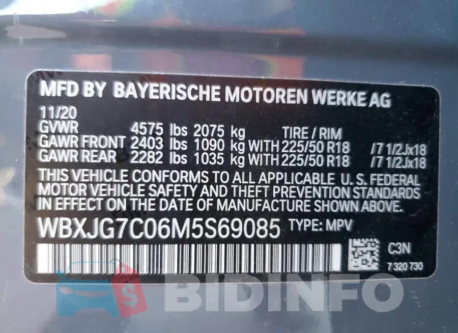 WBXJG7C06M5S69085 Photo# 14