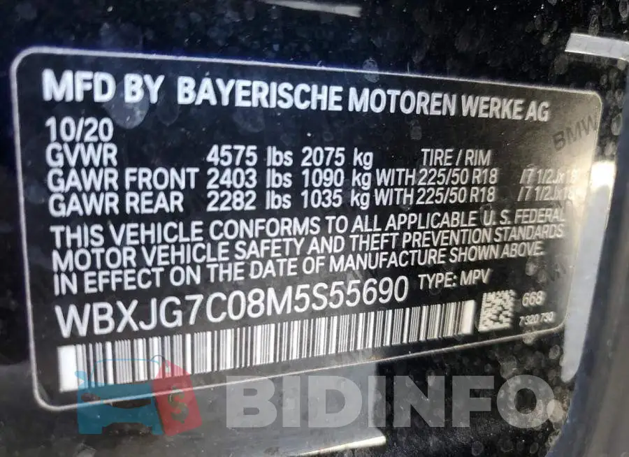WBXJG7C08M5S55690 Photo# 14