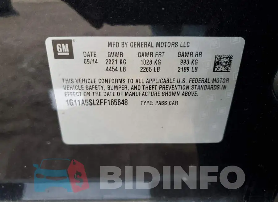 1G11A5SL2FF165648 Photo# 13