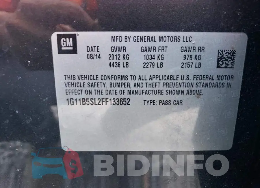 1G11B5SL2FF133652 Photo# 12