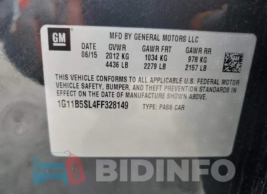 1G11B5SL4FF328149 Photo# 13