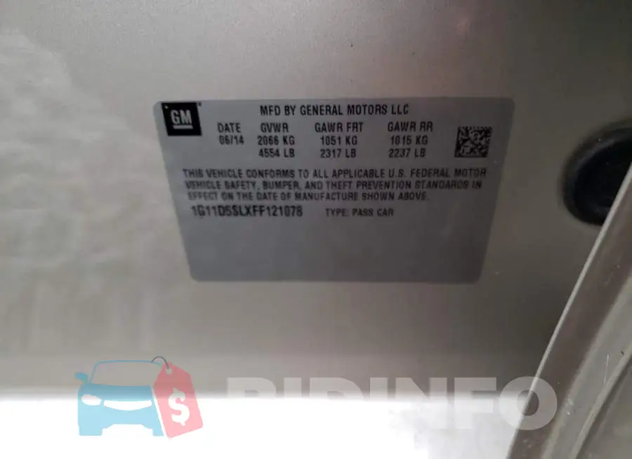 1G11D5SLXFF121078 Photo# 12