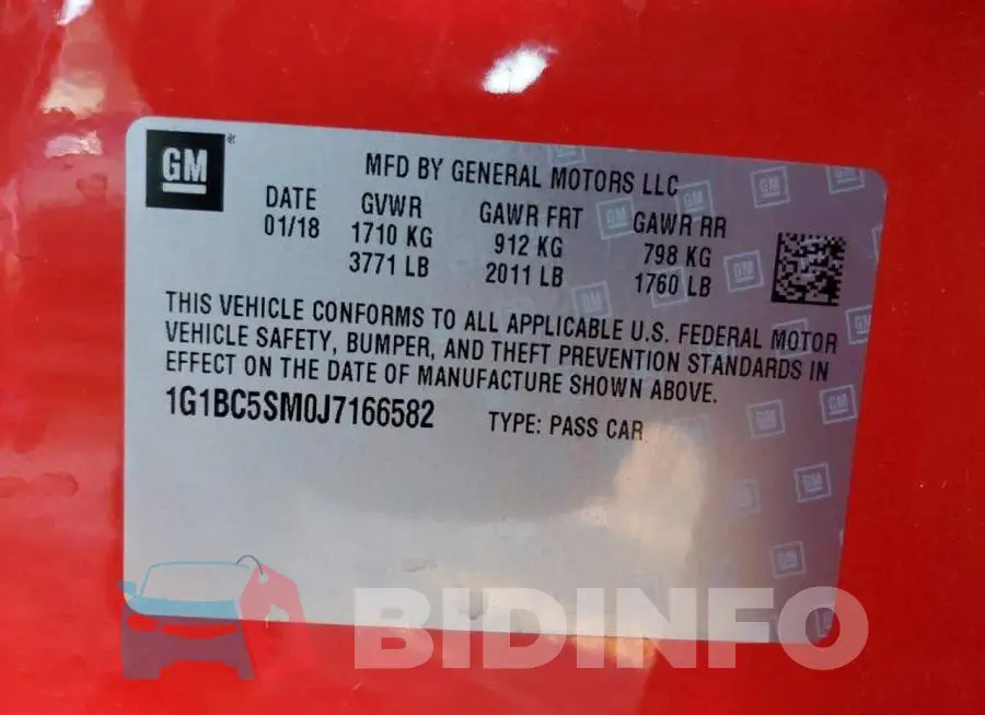 1G1BC5SM0J7166582 Photo# 12