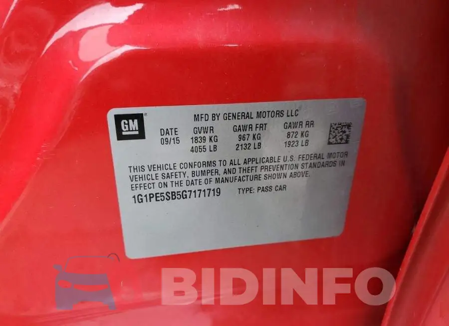 1G1PE5SB5G7171719 Photo# 12