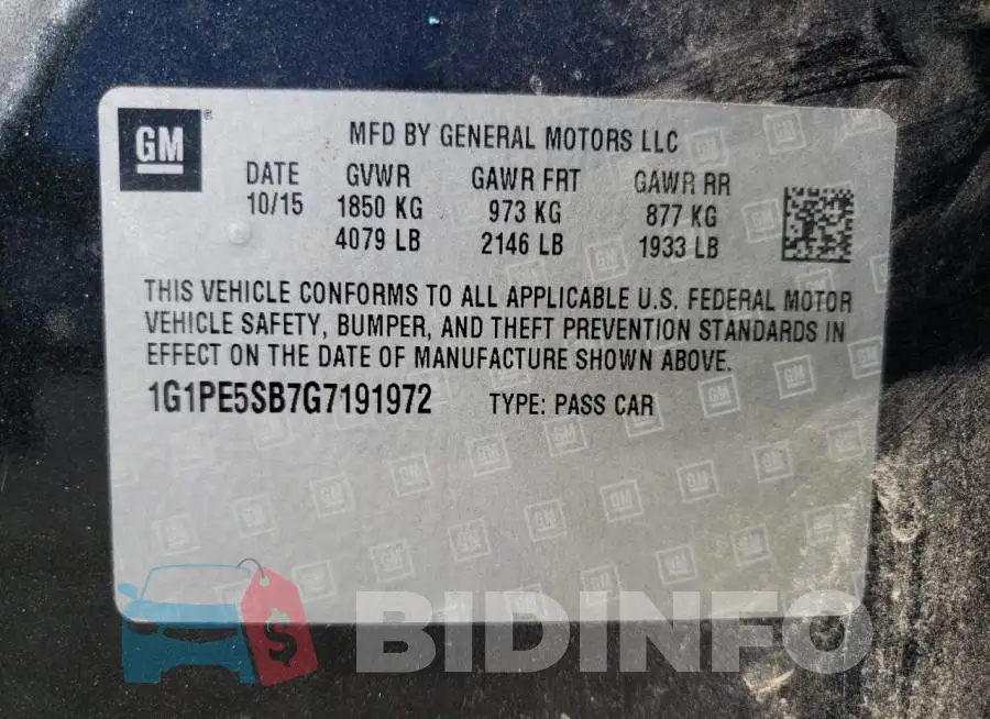 1G1PE5SB7G7191972 Photo# 12