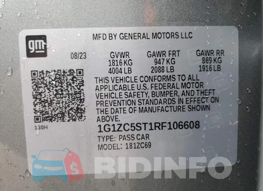 1G1ZC5ST1RF106608 Photo# 13