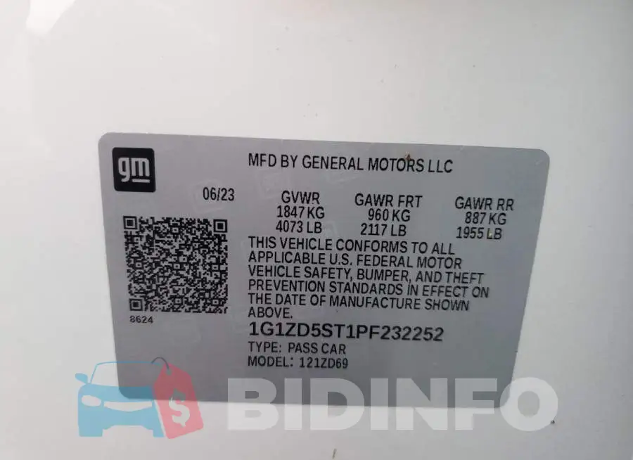 1G1ZD5ST1PF232252 Photo# 13