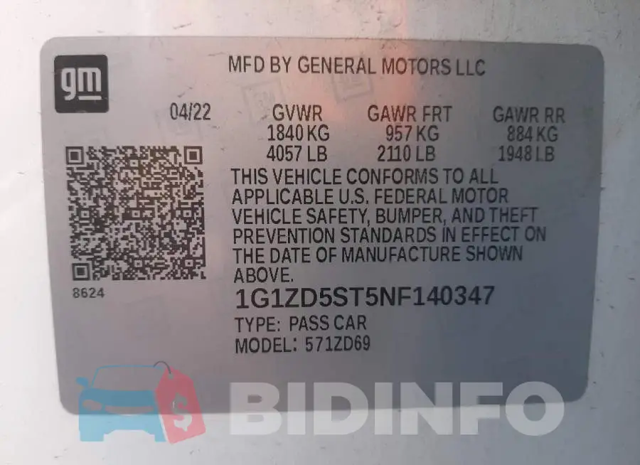 1G1ZD5ST5NF140347 Photo# 12