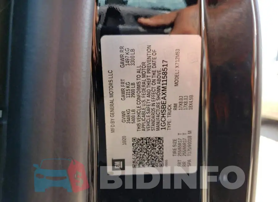 1GCHSBEAXM1158517 Photo# 12