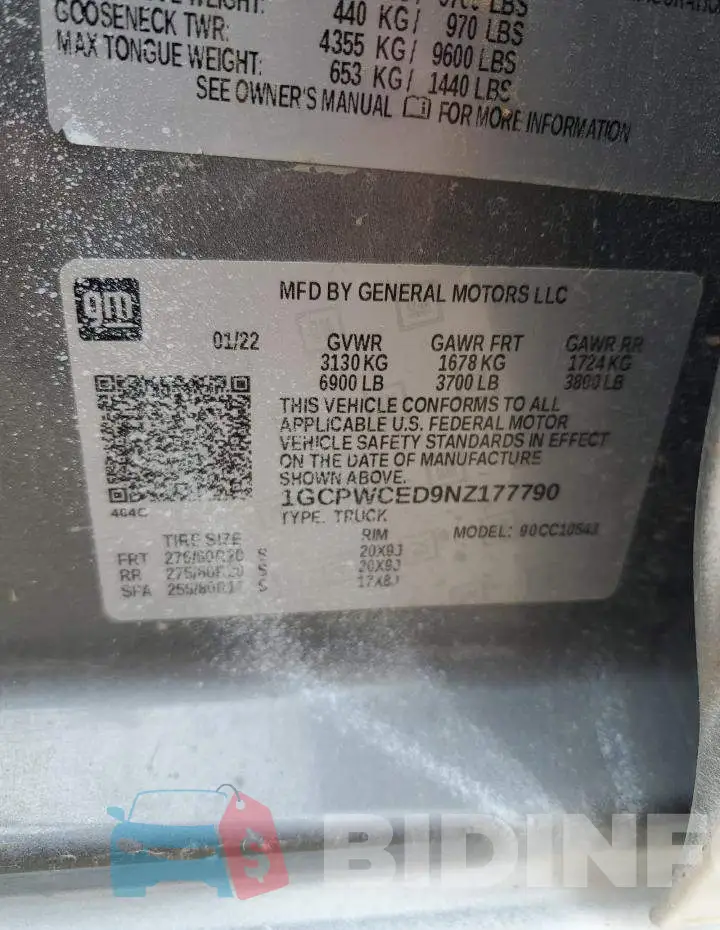 1GCPWCED9NZ177790 Photo# 12