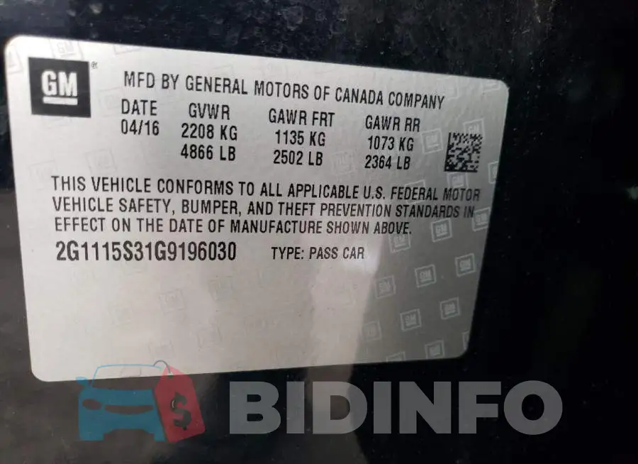 2G1115S31G9196030 Photo# 12