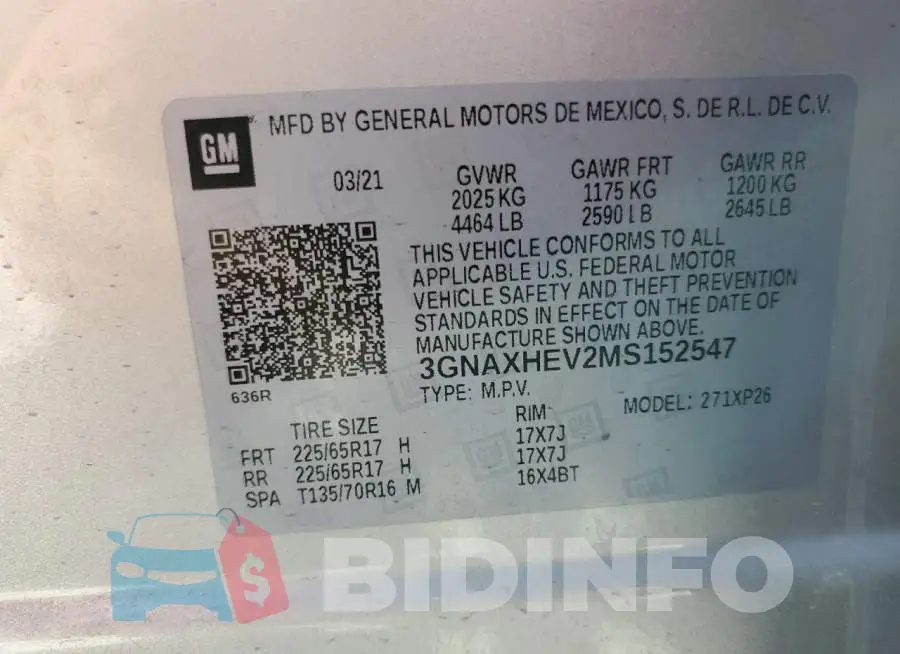 3GNAXHEV2MS152547 Photo# 14