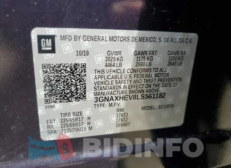 3GNAXHEV8LS561182 Photo# 13