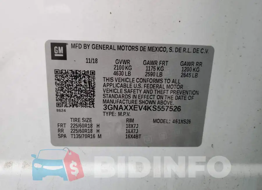 3GNAXXEV4KS557526 Photo# 13
