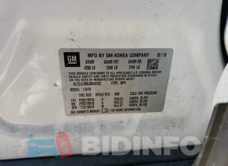 KL7CJLSB6JB642283 Photo# 13