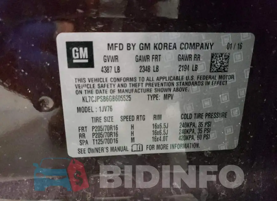 KL7CJPSB6GB605525 Photo# 12