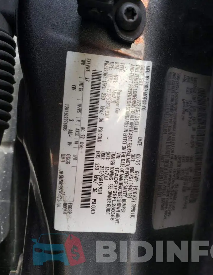 1FADP3F25FL250385 Photo# 12