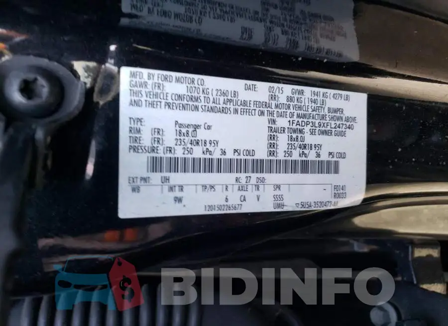 1FADP3L9XFL247340 Photo# 12