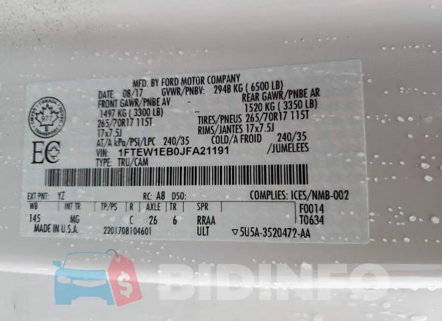 1FTEW1EB0JFA21191 Photo# 13