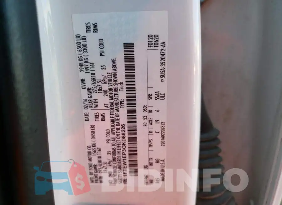 1FTEW1EP3GKD88226 Photo# 13