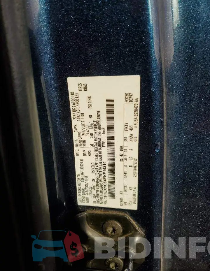 1FTEX1C84FKF14214 Photo# 12