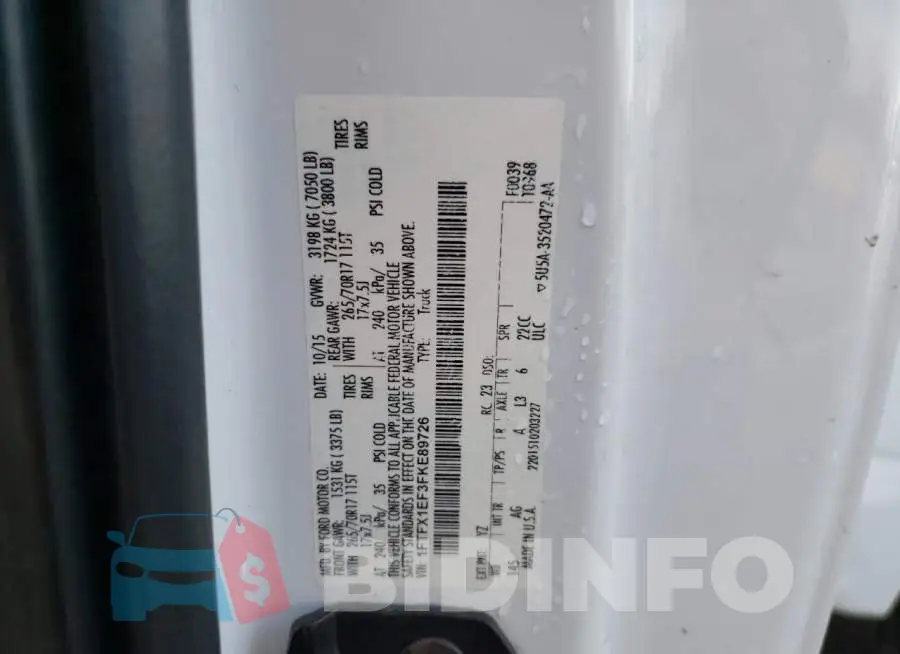 1FTFX1EF3FKE89726 Photo# 12
