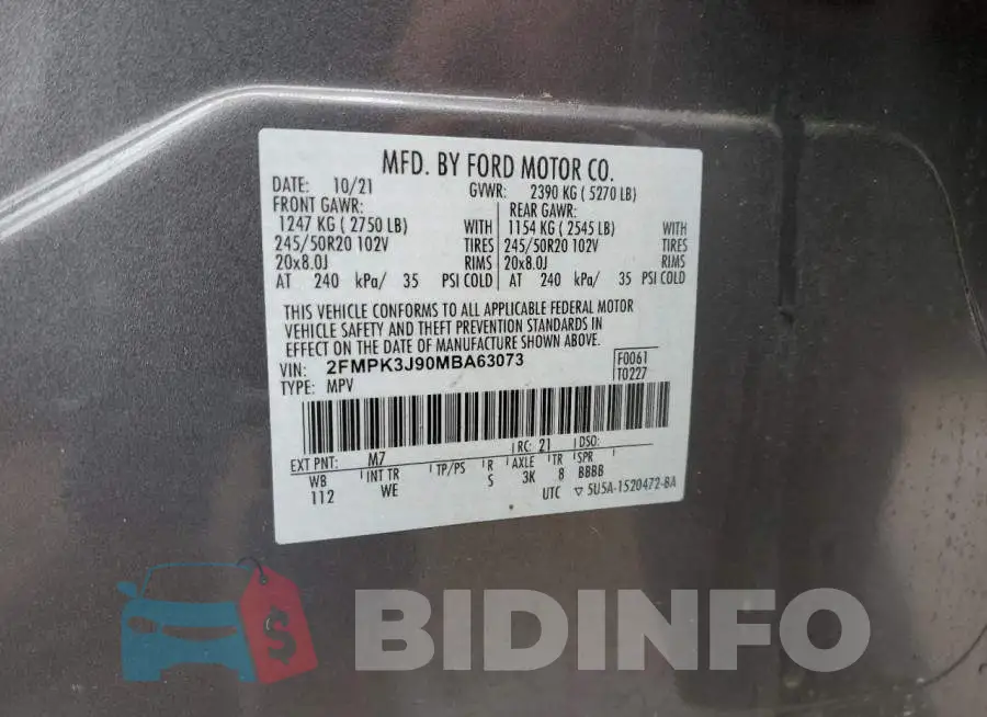 2FMPK3J90MBA63073 Photo# 12