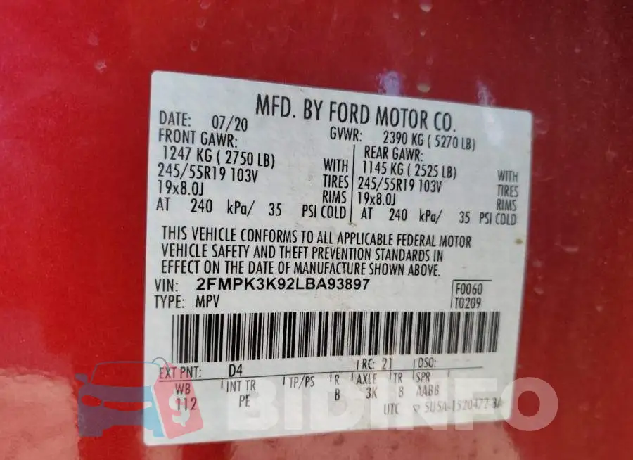 2FMPK3K92LBA93897 Photo# 13