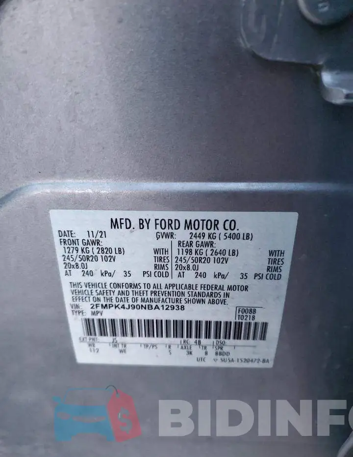 2FMPK4J90NBA12938 Photo# 12