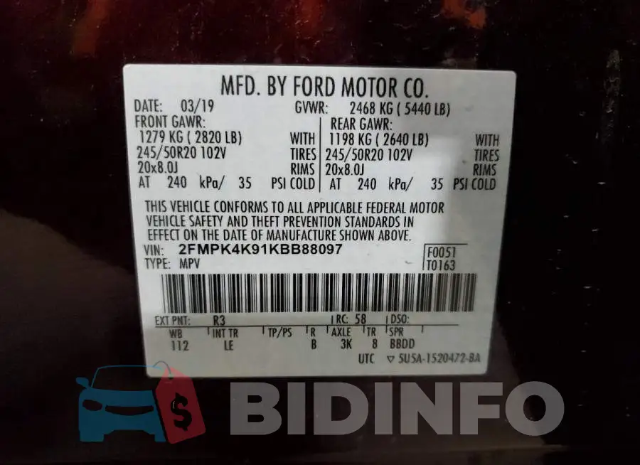 2FMPK4K91KBB88097 Photo# 12