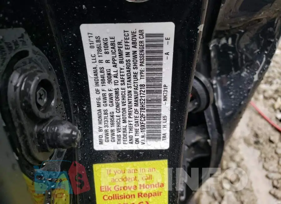 19XFC2F78HE217218 Photo# 12