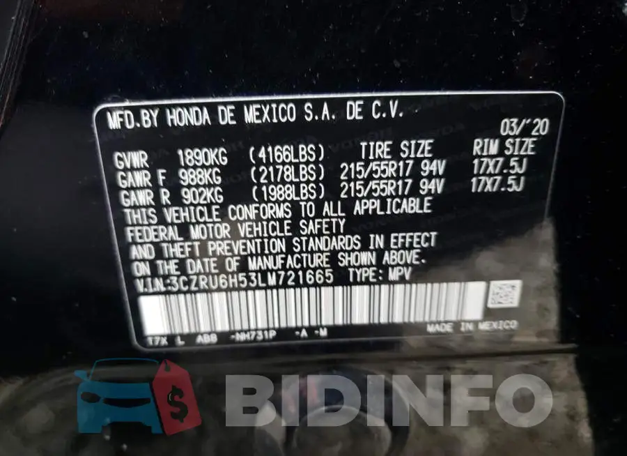 3CZRU6H53LM721665 Photo# 14